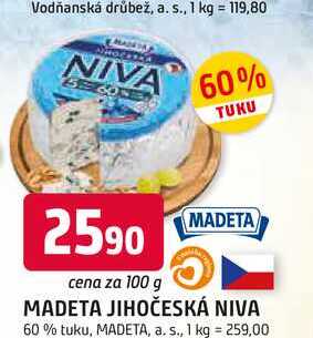 MADETA JIHOČESKÁ NIVA 60% tuku, 100 g