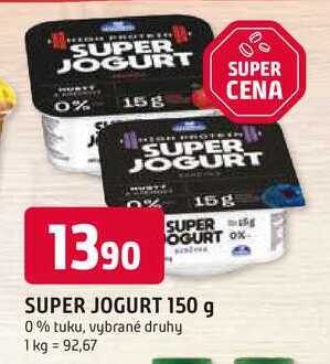 SUPER JOGURT 150 g 0% tuku, vybrané druhy