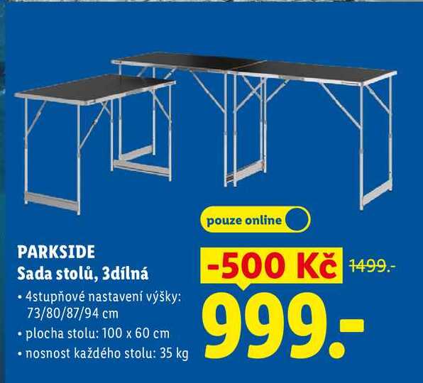 PARKSIDE Sada stolů, 3dílná