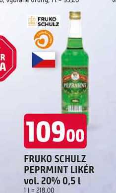 FRUKO SCHULZ PEPRMINT LIKÉR vol. 20% 0,5l