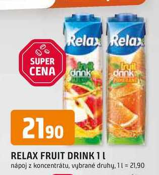 RELAX FRUIT DRINK 1l nápoj z koncentrátu
