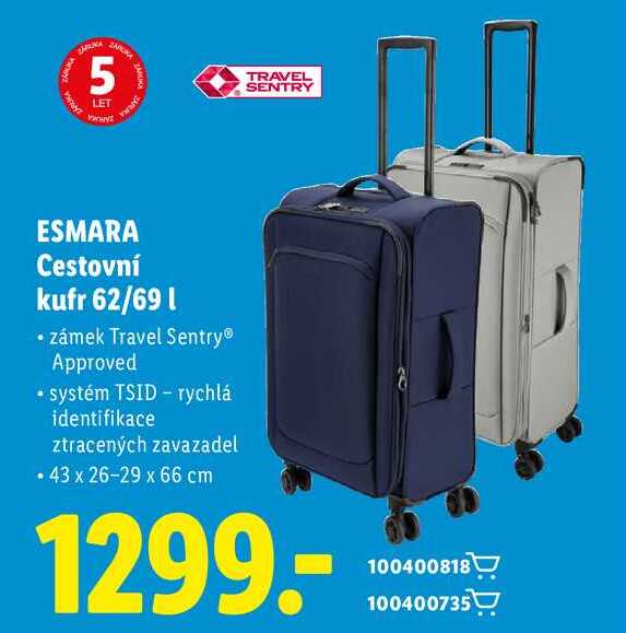 ESMARA Cestovní kufr 62/69 l 