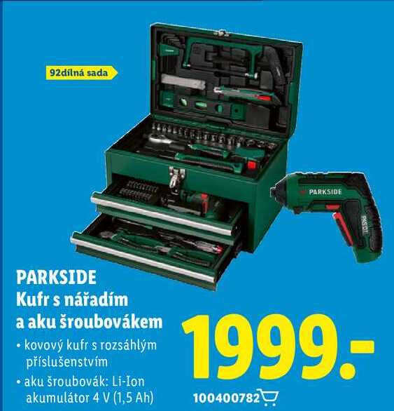PARKSIDE Kufr s nářadím a aku šroubovákem