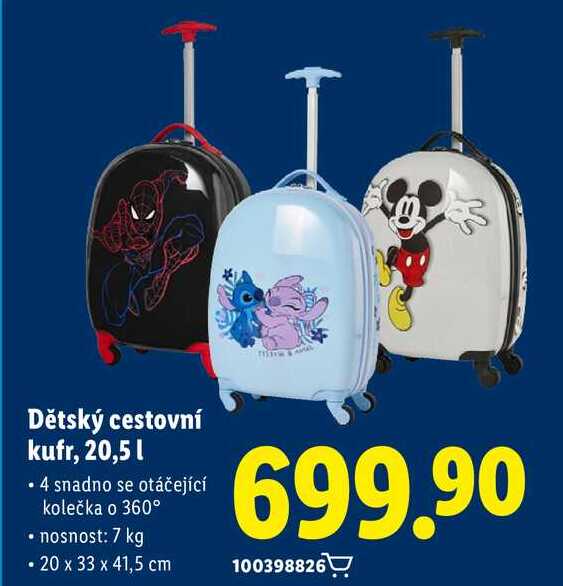Dětský cestovní kufr, 20,5l  