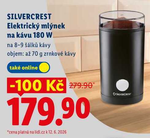 SILVERCREST Elektrický mlýnek na kávu 180 W
