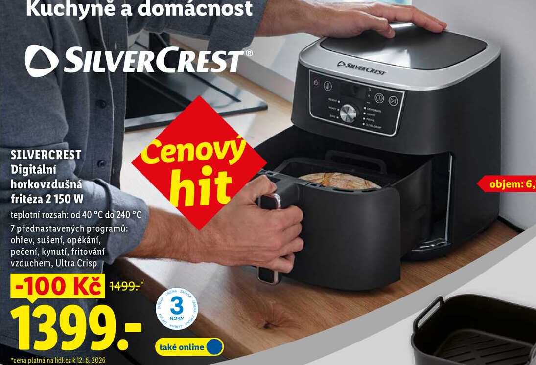 SILVERCREST Digitální horkovzdušná fritéza 2 150 W 
