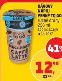 KÁVOVÝ NÁPOJ PENNY TO GO různé druhy, 250 ml  
