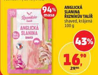 ANGLICKÁ SLANINA ŘEZNÍKŮV TALÍŘ shaved, krájená, 100 g 