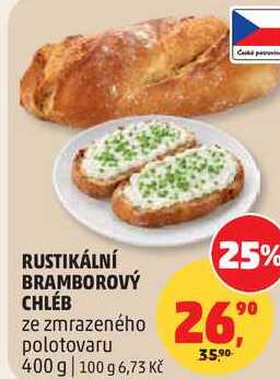 RUSTIKÁLNÍ BRAMBOROVÝ CHLÉB, 400 g