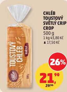 CHLÉB TOUSTOVÝ SVĚTLÝ CRIP CROP, 500 g