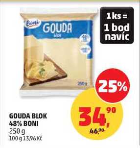 GOUDA BLOK 48% BONI, 250 g
