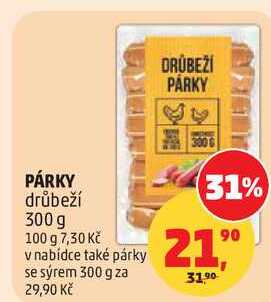 PÁRKY drůbeží, 300 g 