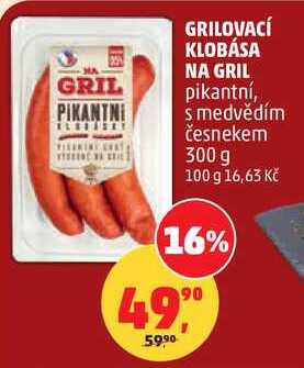 GRILOVACÍ KLOBÁSA NA GRIL pikantní, 300 g