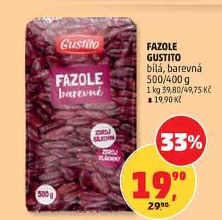 FAZOLE GUSTITO bílá, barevná, 500/400 g