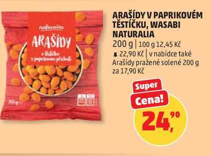 ARAŠÍDY V PAPRIKOVÉM TĚSTÍČKU, WASABI NATURALIA, 200 g 