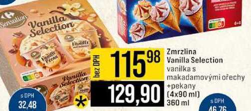 Zmrzlina Vanilla Selection vanilka s makadamovými ořechy +pekany 4x90 ml 360 ml