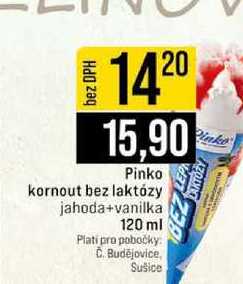 Pinko kornout bez laktózy jahoda+vanilka 120 ml 