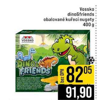 Vossko dino&friends obalované kuřecí nugety 400 g