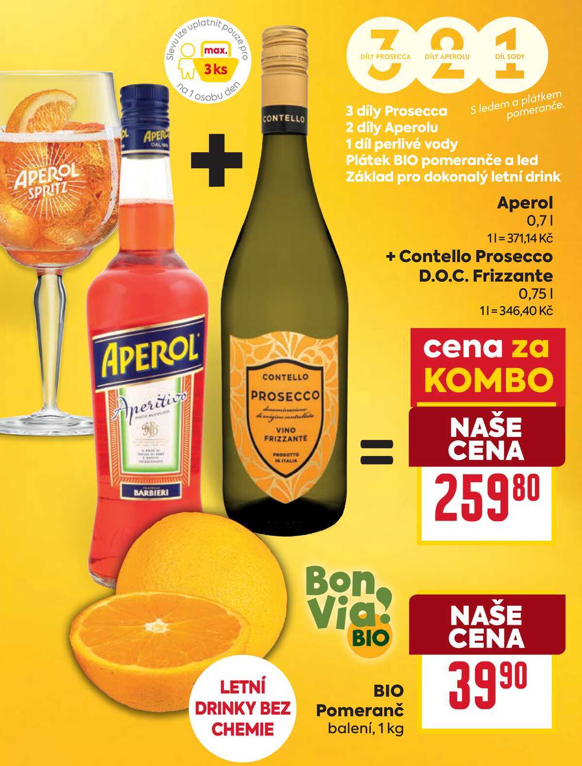 Aperol 0,7l + Contello Prossecco D.O.C. Frizzante 0,75l