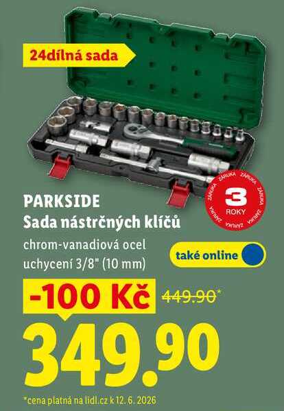 PARKSIDE Sada nástrčných klíčů, chrom-vanadiová ocel 