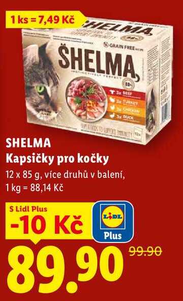 SHELMA Kapsičky pro kočky, 12x 85 g