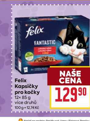 Felix Kapsičky pro kočky 12× 85 g 