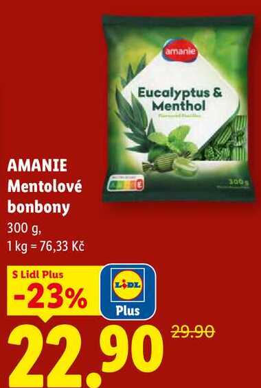 AMANIE Mentolové bonbony, 300 g