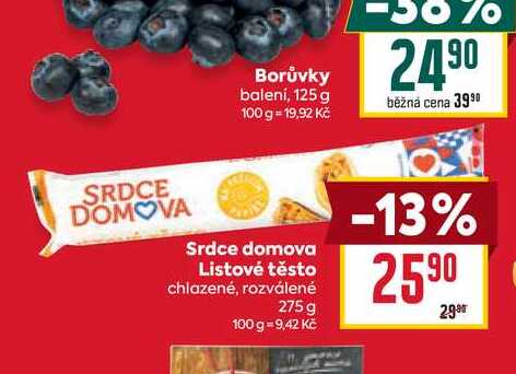 Srdce domova Listové těsto chlazené, rozválené 275 g