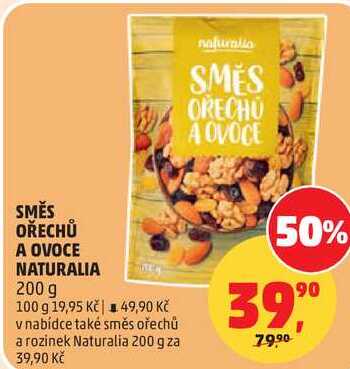 SMĚS OŘECHŮ A OVOCE NATURALIA, 200 g  