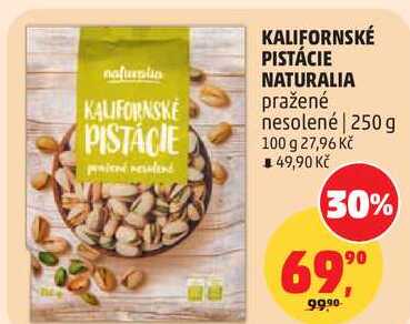 KALIFORNSKÉ PISTÁCIE NATURALIA pražené nesolené, 250 g