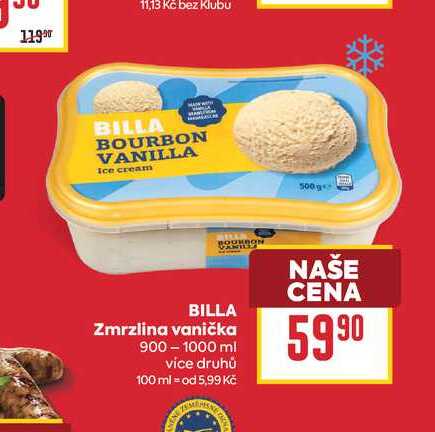 BILLA Zmrzlina vanička 900-1000 ml