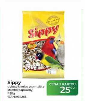 Sippy deluxe krmivo pro malé a střední papoušky 450g 