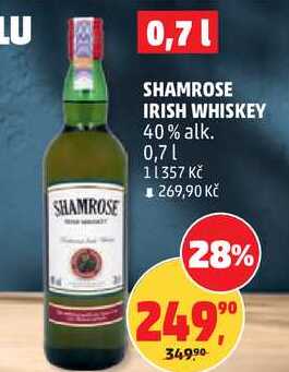 SHAMROSE IRISH WHISKEY 40% alk., 0,7 l