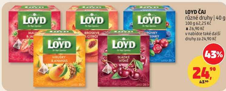 LOYD ČAJ různé druhy, 40 g