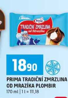 PRIMA TRADIČNÍ ZMRZLINA OD MRAZÍKA PLOMBIR 170 ml