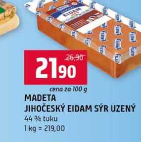 MADETA E JIHOČESKÝ EIDAM SÝR UZENÝ 44% tuku 100g