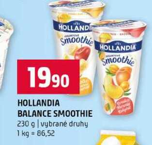 HOLLANDIA BALANCE SMOOTHIE 230 g vybrané druhy 