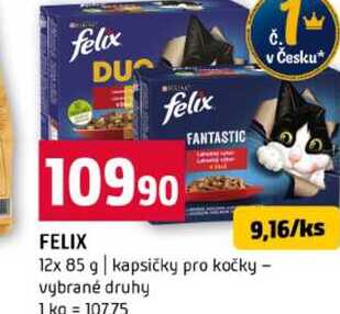 FELIX 12x 85 g kapsičky pro kočky vybrané druhy