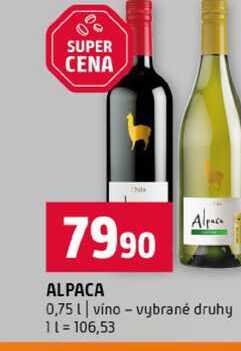 ALPACA 0,75l vino vybrané druhy