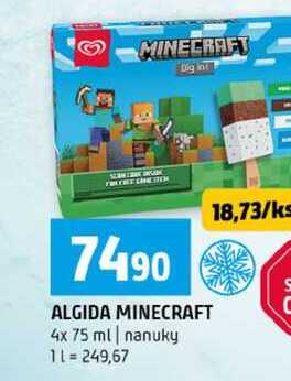 ALGIDA MINECRAFT 4x 75 ml nanuky 