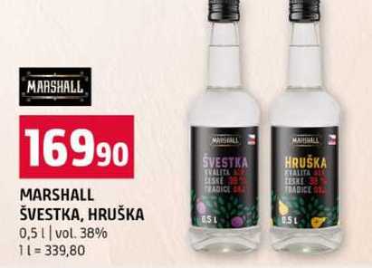 MARSHALL ŠVESTKA, HRUŠKA 0,5l vol. 38% 