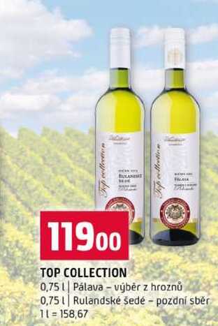 TOP COLLECTION 0,75l Pálava výběr z hroznů 0,75l Rulandské šedé pozdní sběr 