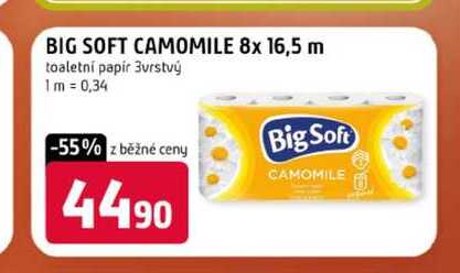 BIG SOFT CAMOMILE 8x 16,5 m toaletní papír 3vrstvý