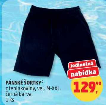 PÁNSKÉ ŠORTKY z teplákoviny, vel. M-XXL, černá barva, 1 ks