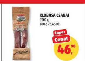 KLOBÁSA CSABAI, 200 g 