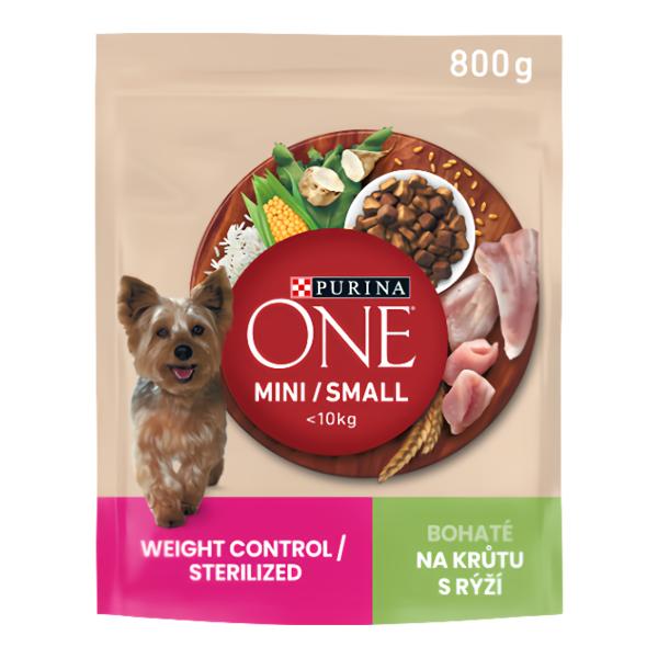 Purina ONE Mini Weight Control granule pro psy, krůta