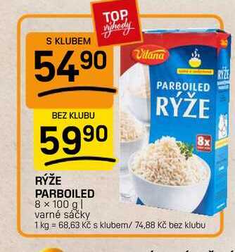 RÝŽE PARBOILED 8 × 100 g varné sáčky 