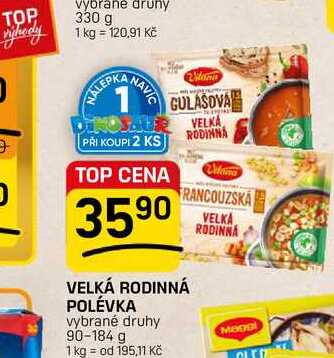 VELKÁ RODINNÁ POLÉVKA vybrané druhy 90-184 g 