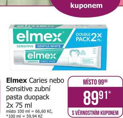 elmex Caries Protection Pasta s aminfluoridem 2x75ml