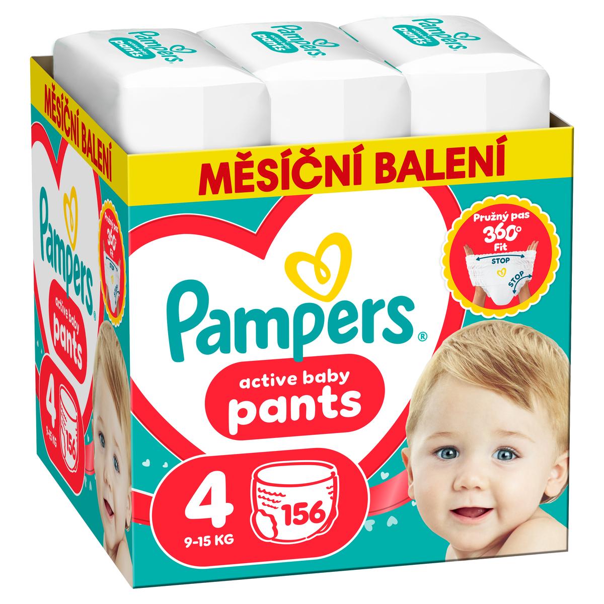 Pampers Active Baby Pants 4 plenkové kalhoty 9-15 kg 156 kusů